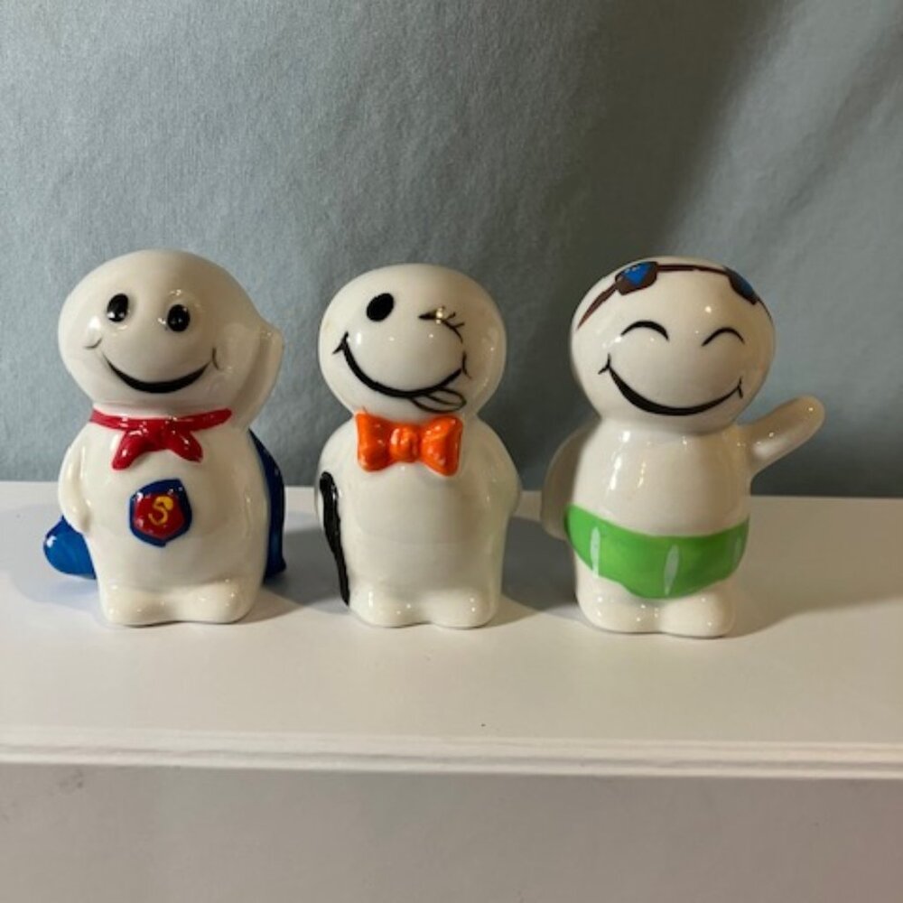 Three‎ "Dough Boy" Type Ceramic Figurines 2.5"